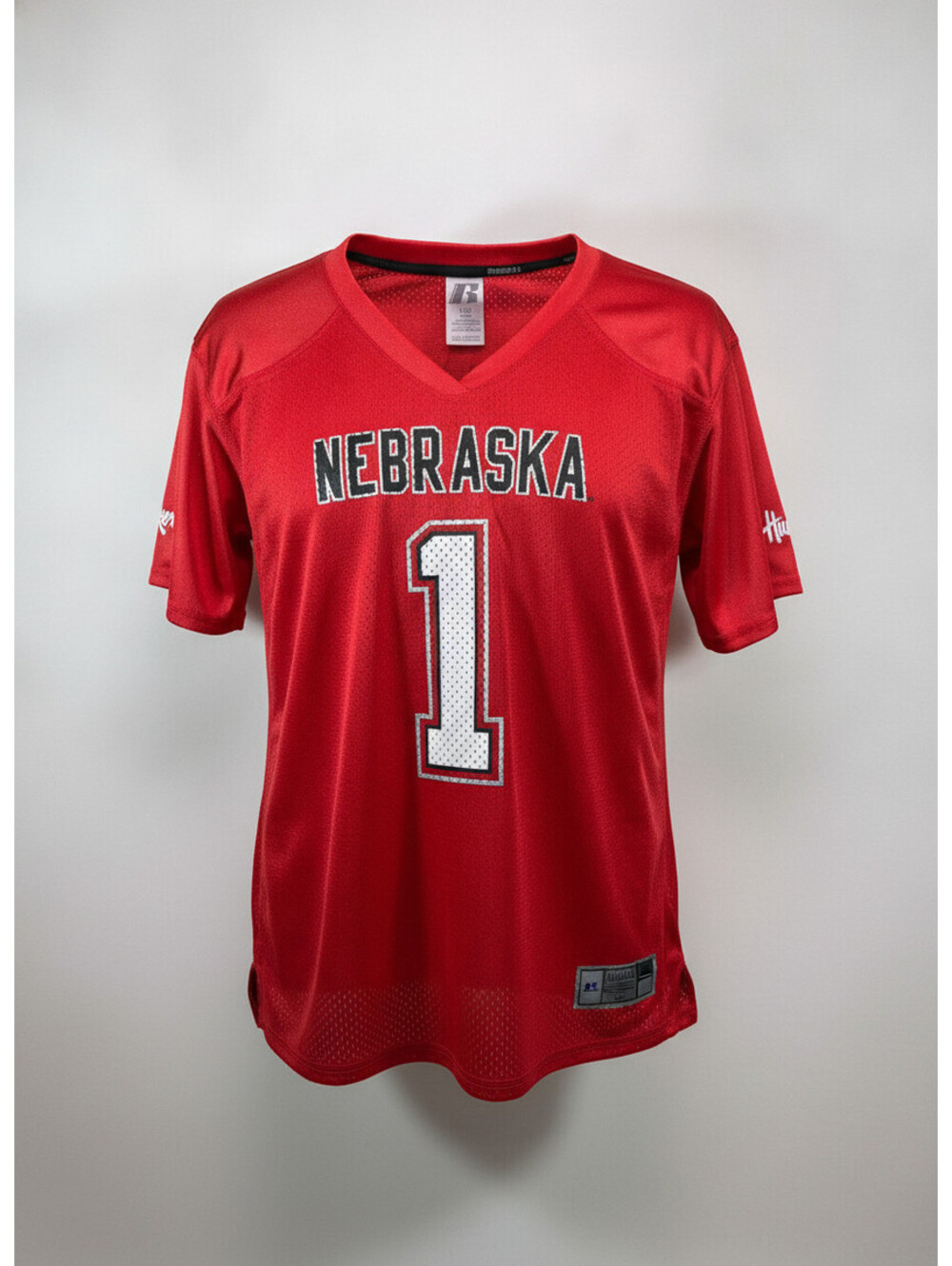 Russell Athletic Nebraska Huskers 1 Football Jersey Youth L 12-14 Red Mesh EUC